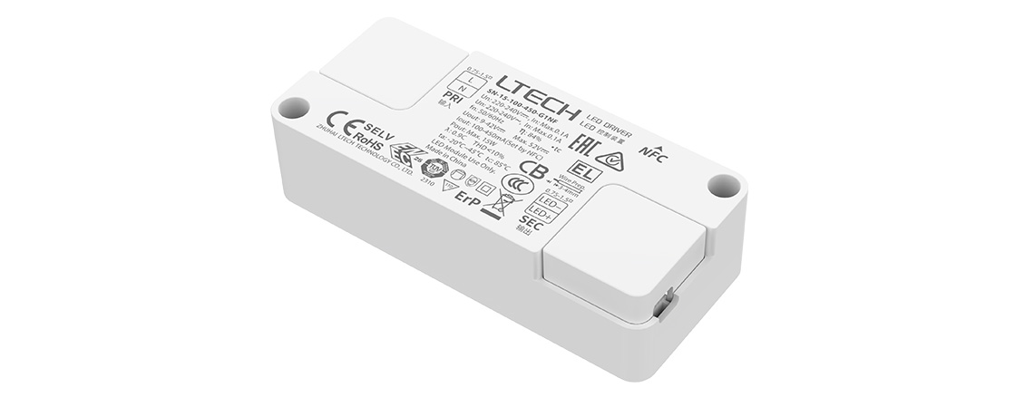 15W Ultra-small Non-dimmable CC Driver(NFC programmable,Soft start) SN-15-100-450-G1NF